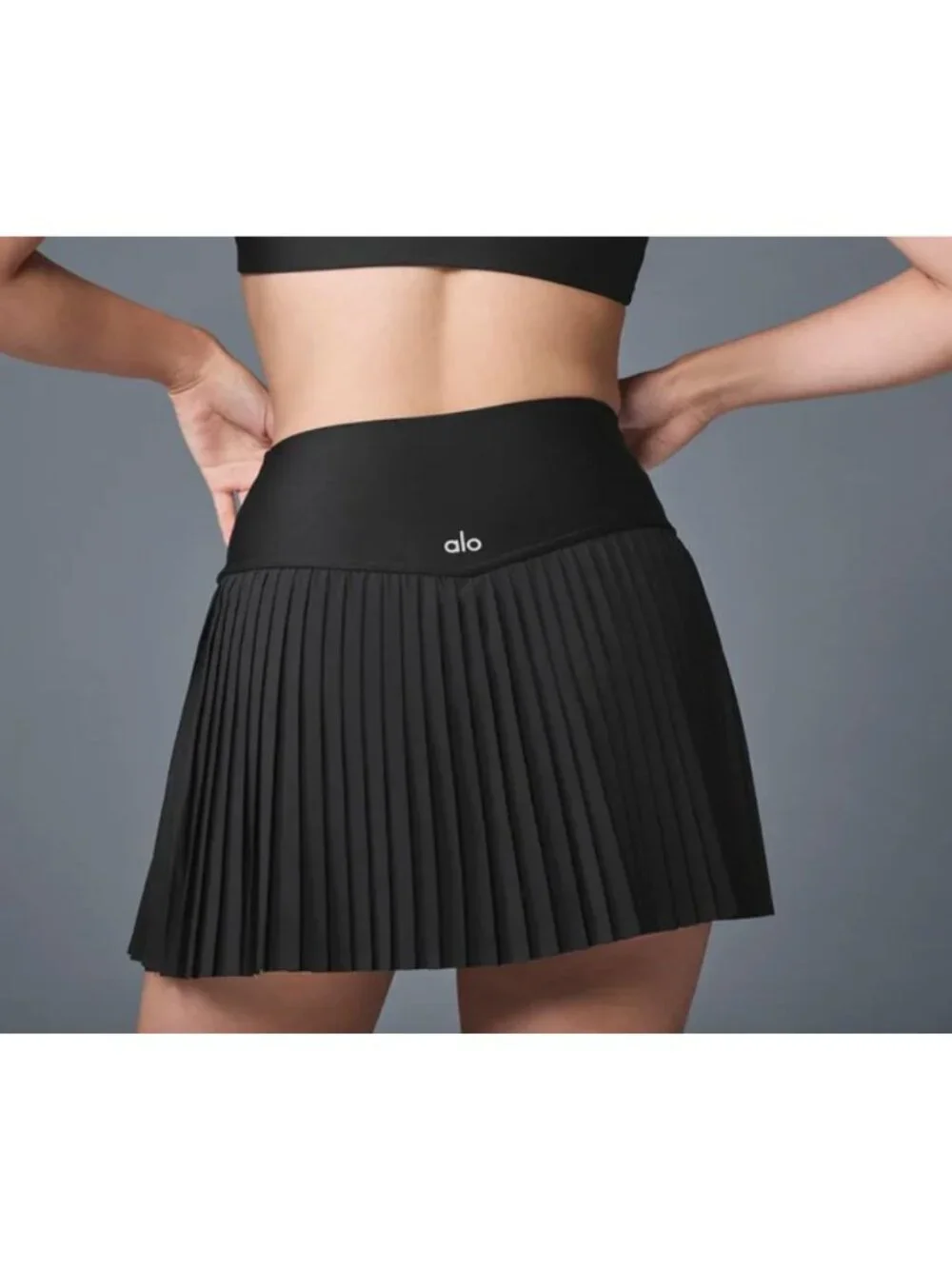 ALO Yoga Grand Slam Tennis Skirt Black Size Small